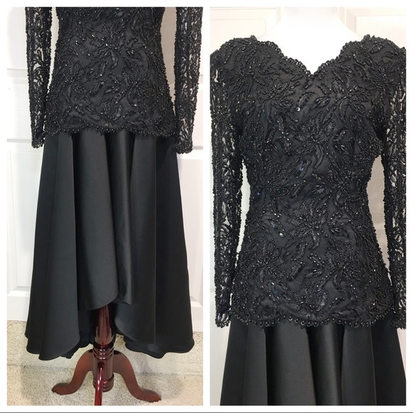 Vintage Oleg Cassini Black Tie dress - Picture 3 of 10